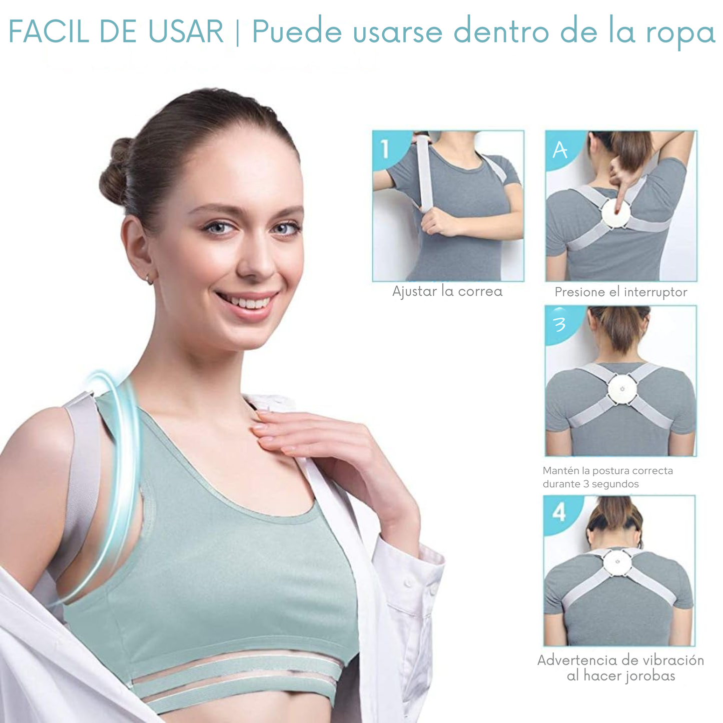 PostureSense™ - Corrector de Postura con Sensor Inteligente